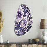 Purple Love Knot Damask Captur - Asymmetric Metal Wall Art