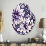 Purple Love Knot Damask Captur - Asymmetric Metal Wall Art