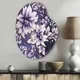 Purple Love Knot Damask Captur - Asymmetric Metal Wall Art