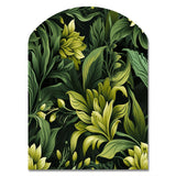 Tropical Green Jungle Damask - Asymmetric Metal Wall Art