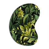 Tropical Green Jungle Damask - Asymmetric Metal Wall Art