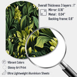 Tropical Green Jungle Damask - Asymmetric Metal Wall Art