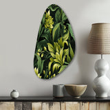 Tropical Green Jungle Damask - Asymmetric Metal Wall Art