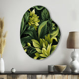 Tropical Green Jungle Damask - Asymmetric Metal Wall Art