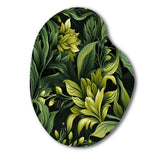 Tropical Green Jungle Damask - Asymmetric Metal Wall Art