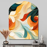 Multicolor Electic Waves Art - Asymmetric Metal Wall Art