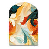 Multicolor Electic Waves Art - Asymmetric Metal Wall Art