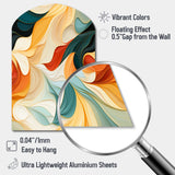 Multicolor Electic Waves Art - Asymmetric Metal Wall Art