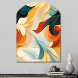 Multicolor Electic Waves Art - Asymmetric Metal Wall Art