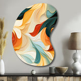 Multicolor Electic Waves Art - Asymmetric Metal Wall Art