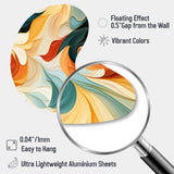 Multicolor Electic Waves Art - Asymmetric Metal Wall Art