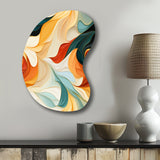 Multicolor Electic Waves Art - Asymmetric Metal Wall Art