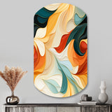 Multicolor Electic Waves Art - Asymmetric Metal Wall Art