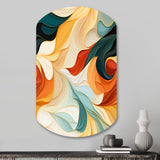 Multicolor Electic Waves Art - Asymmetric Metal Wall Art