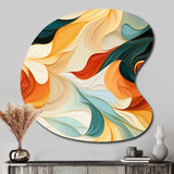 Multicolor Electic Waves Art - Asymmetric Metal Wall Art