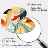 Multicolor Electic Waves Art - Asymmetric Metal Wall Art