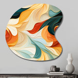 Multicolor Electic Waves Art - Asymmetric Metal Wall Art