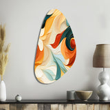 Multicolor Electic Waves Art - Asymmetric Metal Wall Art