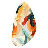 Multicolor Electic Waves Art - Asymmetric Metal Wall Art