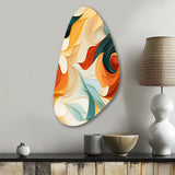 Multicolor Electic Waves Art - Asymmetric Metal Wall Art