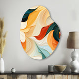 Multicolor Electic Waves Art - Asymmetric Metal Wall Art