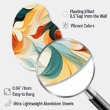 Multicolor Electic Waves Art - Asymmetric Metal Wall Art