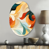 Multicolor Electic Waves Art - Asymmetric Metal Wall Art