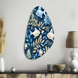 Coastal Tranquility Seaside Fish Pattern - Asymmetric Metal Wall Art