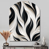 White And Black Minimalist Elegance - Asymmetric Metal Wall Art