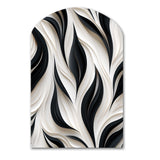 White And Black Minimalist Elegance - Asymmetric Metal Wall Art