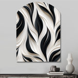 White And Black Minimalist Elegance - Asymmetric Metal Wall Art