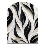 White And Black Minimalist Elegance - Asymmetric Metal Wall Art