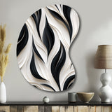 White And Black Minimalist Elegance - Asymmetric Metal Wall Art