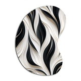 White And Black Minimalist Elegance - Asymmetric Metal Wall Art