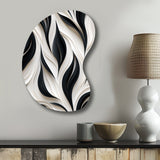 White And Black Minimalist Elegance - Asymmetric Metal Wall Art