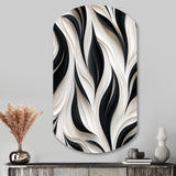 White And Black Minimalist Elegance - Asymmetric Metal Wall Art