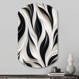 White And Black Minimalist Elegance - Asymmetric Metal Wall Art