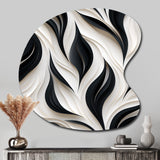 White And Black Minimalist Elegance - Asymmetric Metal Wall Art