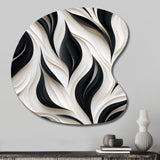 White And Black Minimalist Elegance - Asymmetric Metal Wall Art