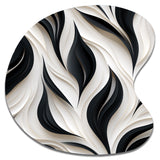 White And Black Minimalist Elegance - Asymmetric Metal Wall Art