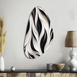 White And Black Minimalist Elegance - Asymmetric Metal Wall Art