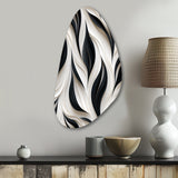 White And Black Minimalist Elegance - Asymmetric Metal Wall Art