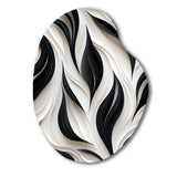 White And Black Minimalist Elegance - Asymmetric Metal Wall Art