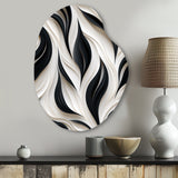 White And Black Minimalist Elegance - Asymmetric Metal Wall Art