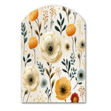 White And Yellow Playful Poppy Blossom Radiance - Asymmetric Metal Wall Art