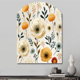 White And Yellow Playful Poppy Blossom Radiance - Asymmetric Metal Wall Art