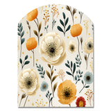 White And Yellow Playful Poppy Blossom Radiance - Asymmetric Metal Wall Art