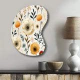 White And Yellow Playful Poppy Blossom Radiance - Asymmetric Metal Wall Art