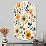 White And Yellow Playful Poppy Blossom Radiance - Asymmetric Metal Wall Art