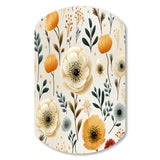 White And Yellow Playful Poppy Blossom Radiance - Asymmetric Metal Wall Art